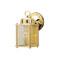 1 Light Wall Lantern Polished Solid Brass with Clear Glass Panels