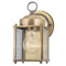 1 Light Wall Lantern Antique Solid Brass with Clear Glass Panels