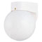 1 Light Hi-Impact Polycarbonte Wall Lantern White Finish with White Glass Globe
