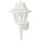 1 Light Hi-Impact Polycarbonate Wall Lantern with Removable Tail White Finish and Clear Textured Acrylic Panels