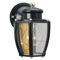 1 Light Wall Lantern Matte Black Finish on Steel with Clear Curved Glass Panels