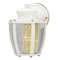 1 Light Wall Lantern Textured White Finish on Steel with Clear Curved Glass Panels