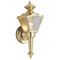 1 Light Wall Lantern Polished Solid Brass with Clear Glass Panels