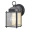 1 Light Wall Lantern Black Powder Coated Finish on Steel with Clear Glass Panels