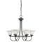6 Light Chandelier Weathered Bronze Finish with Frosted Glass