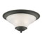 3 Light Flush Mount Ceiling Fixture Weathered Bronze Finish with Frosted Glass