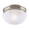 1 Light Flush Mount Ceiling Fixture Brushed Nickel Finish with Frosted Fluted Glass