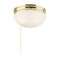 2 Light Flush Mount Ceiling Fixture Polished Brass with Frosted Fluted Glass
