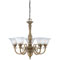 5 Light Chandelier Cozumel Gold Finish with Marbleized Alabaster Glass