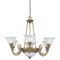 7 Light Chandelier Cozumel Gold Finish with Marbleized Alabaster Glass