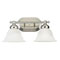 2 Light Wall Bracket Brushed Nickel Finish with Frosted White Alabaster Glass