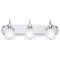 3 Light Wall Bracket Chrome Finish with Frosted Tulip Glass