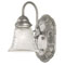 1 Light Wall Bracket with On/Off Switch Antique Pewter Finish with Clear Grain Glass