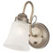 1 Light Wall Bracket with On/Off Switch Oyster Bronze Finish with Frosted Ribbed Design Glass