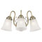 3 Light Wall Bracket Oyster Bronze Finish with Frosted Ribbed Design Glass