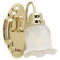 1 Light Wall Bracket with On/Off Switch Polished Brass Finish and Clear and Frosted Glass