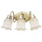 3 Light Wall Bracket Polished Brass Finish with Clear and Frosted Glass