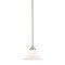 1 Light Mini Pendant Brushed Nickel Finish with Frosted White Alabaster Glass