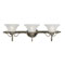 3 Light Wall Bracket Ebony Bronze Finish with Frosted Crackle Glass