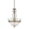 3 Light Chandeliers Ebony Bronze Finish with Frosted Crackle Glass