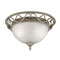 2 Light Flush Mount Ceiling Fixture Ebony Bronze Finish with Frosted Crackle Glass