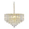 6 Light Chandelier Polished Brass Finish with Clear Diamond-Cut Acrylic Prisms