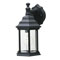 1 Light Wall Lantern Black Powder Coated Finish on Cast Aluminum with Clear Beveled Glass Panels