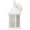 1 Light Wall Lantern White Powder Coated Finish on Cast Aluminum with Clear Beveled Glass Panels