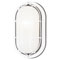 1 Light Oval Wall Fixture White Finish on Steel with White Glass Lens