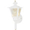 1 Light Wall Lantern White Finish on Aluminum with Clear Glass Panels