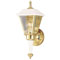 1 Light Wall Lantern White Finish on Steel with Polished Brass Accents with Clear Beveled Glass Panels