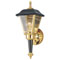1 Light Wall Lantern Black Finish on Steel with Polished Brass Accents with Clear Beveled Glass Panels