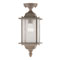 1 Light Dual Mount Pendant Burnt Sienna Finish on Aluminum with Clear Seeded Glass Panels