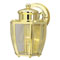 1 Light Wall Lantern Polished Brass Finish on Steel with Clear Curved Glass Panels