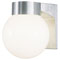 1 Light Wall Lantern Brushed Aluminum Finish on Cast Aluminum with White Threaded Glass Globe