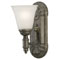 1 Light Wall Sconce Excavated Bronze Finish with Frosted Scallop Design Glass