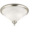 2 Light Flush Mount Ceiling Fixture Brushed Nickel Finish with Frosted White Alabaster Glass