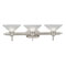 3 Light Wall Bracket Brushed Nickel Finish with Frosted White Alabaster Glass