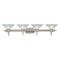 4 Light Wall Bracket Brushed Nickel Finish with Frosted White Alabaster Glass