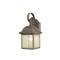 1 Light Wall Lantern Textured Rust Patina Finish on Cast Aluminum with Clear Seeded Glass Panels