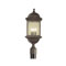 3 Light Post Top Lantern Textured Rust Patina Finish on Cast Aluminum with Clear Seeded Glass Panels