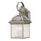1 Light Wall Lantern Antique Pewter Finish on Cast Aluminum with Clear Seeded Glass Panels