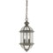 2 Light Dual Mount Pendant Light Textured Rust Patina Finish on Solid Brass with Clear Beveled and Etched Glass Panels
