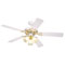 Westinghouse 52" Vintage Ceiling Fan, White and Polished Brass Finish