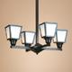 A-Line 4 light chandelier- shades up
