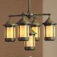Berkeley 6" chandelier; 4 plus 1 center light