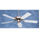 Builder Brushed Steel Finish/Appliance White Blades Ceiling Fan