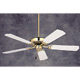 Builder Polished Brass Finish/Appliance White/Bleached Oak Blades Ceiling Fan