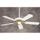 Builder Appliance White/Polished Brass Finish/Appliance White/Bleached Oak Blades Ceiling Fan