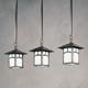 Evergreen 7" In-Line chandelier; 3 light